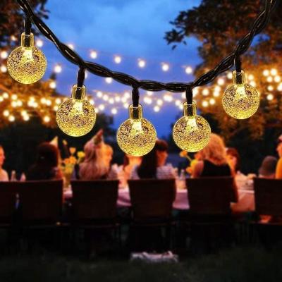 China Outdoor Lights Glass Ball 50LED LED Glass Ball Light Waterproof Crackled Solar String Light For Outdoor Party Decoration for sale