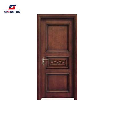 China Sound Insulation Villa Wood Core Interior Doors Solid Single Carved Wooden Door for sale