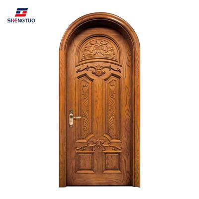 China Sound Insulation Luxury Home Door Design Solid Wood Carving Wooden Door for sale