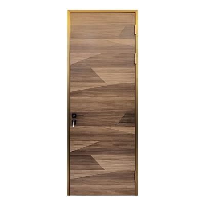 China 2021 New Sound Insulation Narrow Aluminum Frame Flush Door Room Wooden Door for sale