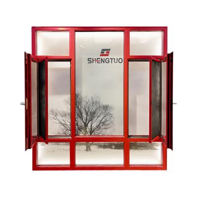 China Magnetic Screen Children's Tilt And Turn Inward Frame Window Double Layer Glass Casement Aluminum Windows for sale