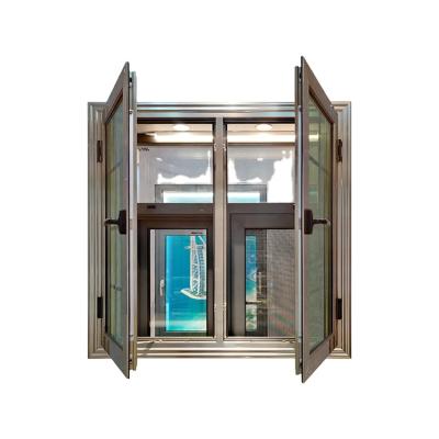 China Double glazed frame kitchen windows large screen aluminum swing window tempered glass double glazed windows for sale