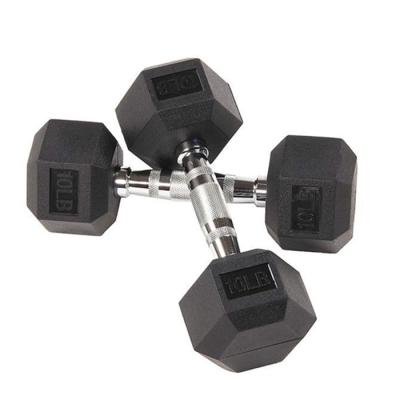 China Rubber Coated Dumbbell Rubber Coated Dumbbells Exercise 50KG 5KG 7.5KG 10KG Dumbbells Home Gym Hex Dumbbell Set for sale