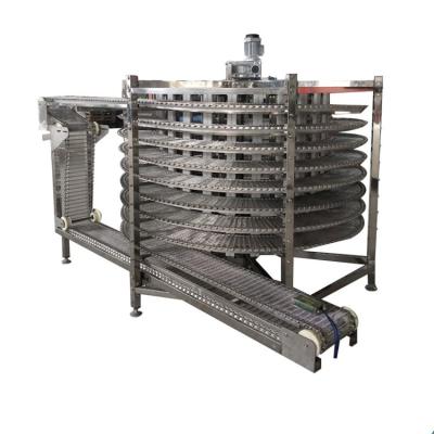 China Bread Heat Resistant Pizza Conveyor System Spiral Food Cooling Cooling Machine For Bread Baking Line for sale