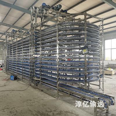 China Bread Heat Resistant Pizza Conveyor System Spiral Food Cooling Cooling Machine For Bread Baking Line for sale