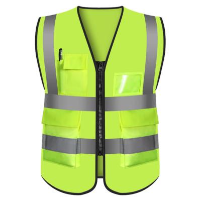 China High reflective wholesale reflective vest, reflective vest manufacturers with multi-pocket construction of environmental hygiene reflective clot for sale