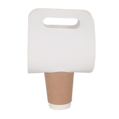 China Professional Disposable Paper Cup Carrier Holder High-End Listing White Cardboard for sale