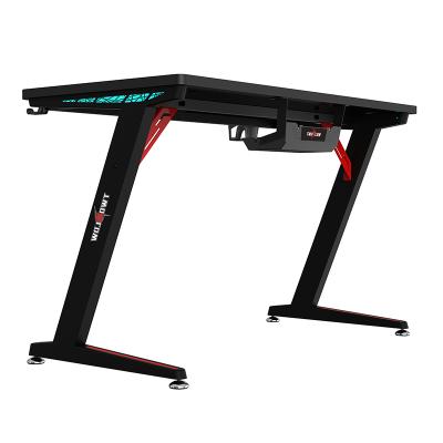 China New Office Good LED PC Gaming Style Modern Ergonomic Desk RGB Light Custom Packing Gaming Table Desk For PC Game for sale