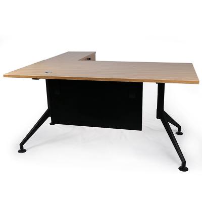 China Movable In Running Table Steel Modern Wood Panel Design L Shaped Base Executive Office for sale