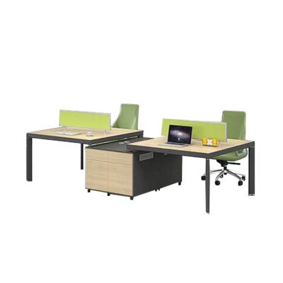 China Wearability Powerful Group Standard Size L Shape Modern Office Workstation Office Furniture 4 Seats Workstation Open Desk for sale