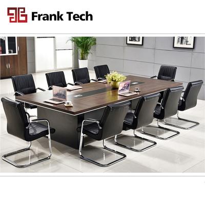 China Modern Luxury Big Large Meeting Room 10 Person Rectangular Black Conference Table For 5m for sale