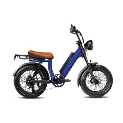 China Aluminum alloy 48V 500w 20 inch 7 speed mountain fat ebikes moped electric bike with pedal and long seat road urban electric bike for sale