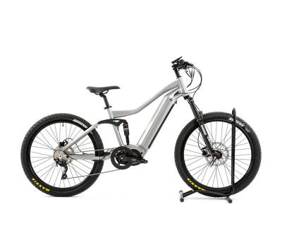 China Aluminum Alloy 700C Full Motor Suspension 1000W Bafang Mid Motor Electric Mountain Bike for sale