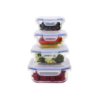 China Large Size Glass Tiffin Box Clear Insulated Microwavable/Heatable/Fresh Preservation Lunch Box Unique Lunch Box for sale