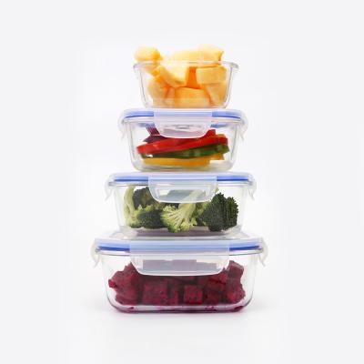 China Microwavable/heatable/freshness preservation jars and glass containers/glass container with lid/borosilicate glass food storage containers for sale