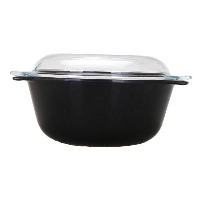 China New Design Borosilicate Glass Casserole Nonstick Coating 1.5L Heat Resistant Pot for sale