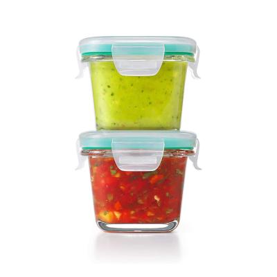 China Borosilicate Glass Bento Box Airtight Lunch Box Microwaveable Baby Food Bowl Glass for sale