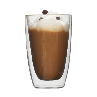 China Sustainable Double Wall Thermal Glass Mug Coffee Cappuccino Espresso Latte Glass Mug for sale