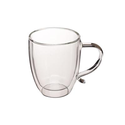 China Borosilicate Glass Coffee Cup Double Wall Viable Wall Juice Mug Beer Glass for sale