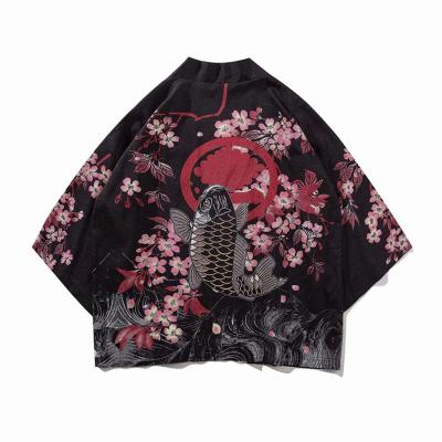 China Satin Comfortable Animal Print Kimono Blouse Women Short Yukata 3/4 Sleeve Coat Jacket Summer Tops Cosplay Costume for sale