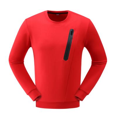 China Custom Made Cotton Anti-pilling Long Sleeve O Neck T-shirt With Zipper Chest Pocket Women Men Shirt Casual Workwear for sale