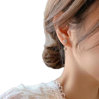 China Korean Style Combination Finishing Fancy Flower/Korean Style Zircon Shaped Huggie Circle Drop Earrings Women for sale