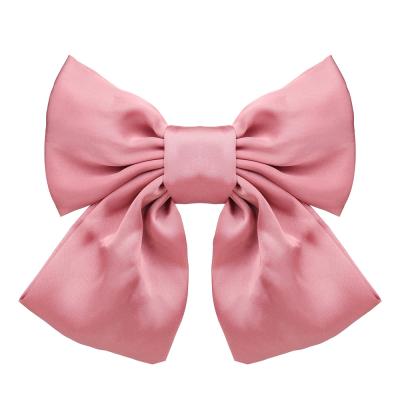 China Party Women Bows Elegant Spring Clips Satin Barrettes Hair Clips Ponytail Hair Accessories Hair Ornament for sale