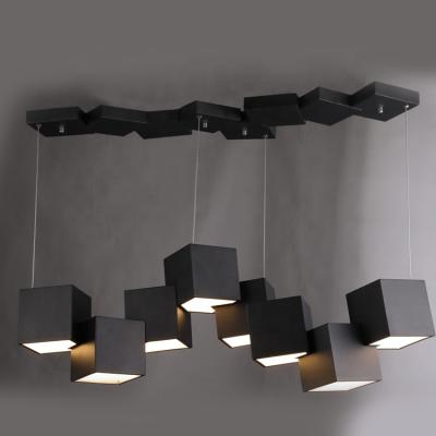 China Contemporary Hot Selling Nordic Electric Modern Design Suspended Metal Shade Ceiling Black Led Light Fixture for sale