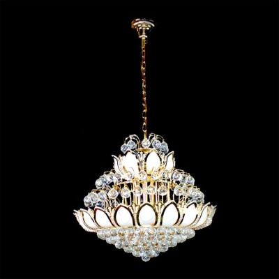 China Modern entrance living room lighting mounted modern luxry gold crystal chandelier long tall for sale