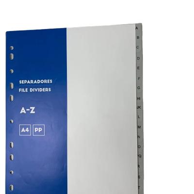 China 2021 Favorable Price Hot Selling A-Z Folder Index Material ECO-FRIENDLY Wholesales pp A4 20 Dividers for sale