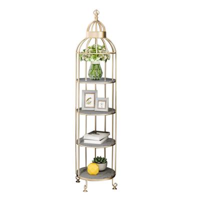 China Viable Best Price Home Decoration Metal With Wooden Shelf Birdcage Storage Rack for sale