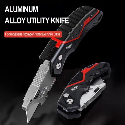 China Quick-Change AIRAJ Utility Knife Retractable Sharp Cut Resistant 18mm Steel Blade Paper Cut Electrician Utility Knife for sale