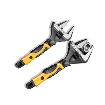 China New Design Factory Wholesale Fashion Carbon Steel Yellow Wrench Handled Adjustable Automatic Wrench for sale