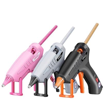 China 2021 New Design Pink Grey/Black Glue Gun For Diy Work Cordless Hot Melt Glue Sticks For Guns Price Glue Gun for sale