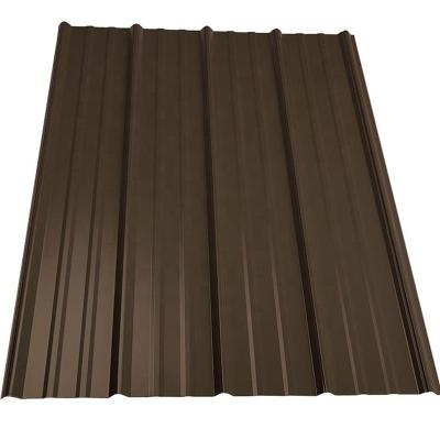 China Brown PPGI Corrugated Sheet DX51D Colour Coated Roofing Sheets Mid Hard for sale