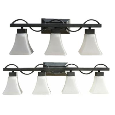 China Traditional Silver 3/4 Frosted Glass Vanity Light Lamps 3/4*GU24 13W / LED 15/20W With ETL UL Listed for sale