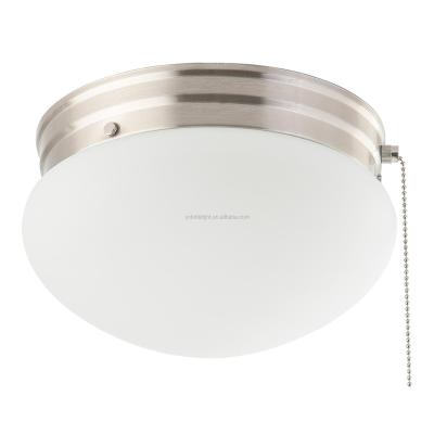 China Modern Bedroom Kitchen LED Round Ceiling Light With Pull Chain Switch Frosted Glass UL E26 Listed for sale