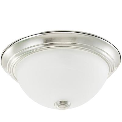 China 13inch Mid Century Residential Ceiling Lamp Indoor Balcony Decoration Opalescent Glass Brushed Nickel Round Shade UL/ETL Listed for sale