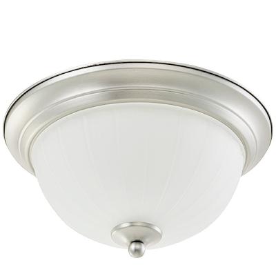 China Farmhouse Residential Light Fixture Frosted Glass Brushed Nickel Retro Decorative Indoor Ceiling Light UL/ETL Listed 11inch Diameter for sale