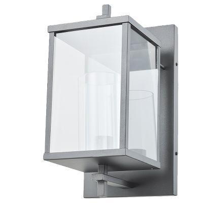 China Rectangular Modern Clear Glass Garden Shade Wall Sconce For Outdoor Good Quality Products LED Wall Lamp E26 IP44 ETL Approval for sale