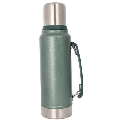 China Durable Outdoor Travel Pot 304 Sports Water Bottle Double-Layer Stainless Steel Large Capacity Vacuum Insulated Pot With Log Customized for sale