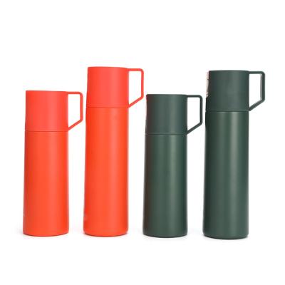 China Thermos Vacuum Flasks Double Wall Stainless Steel Viable Vacuum Flask With Small Cup Custom Logo for sale