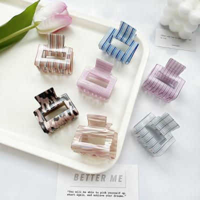 China Hair accessories Korean acetic acid clip fashion stripe half tied hair clip elegant temperament small shark clip for sale