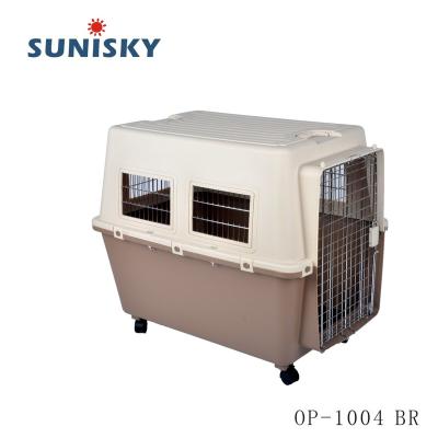 China Large Sustainable Pet Carrier Airline Approved Pet Cages With Wheels For Travel And Outdoors BR OP-1004 for sale