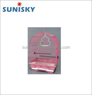 China Small Sustainable Hanging Wire Mesh Birdcage With Bowl For Parrot And Canary for sale