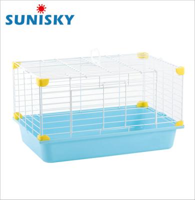 China Medium Size Rabbit Cage Simple Design Viable Blue Color Rabbit Cage for sale