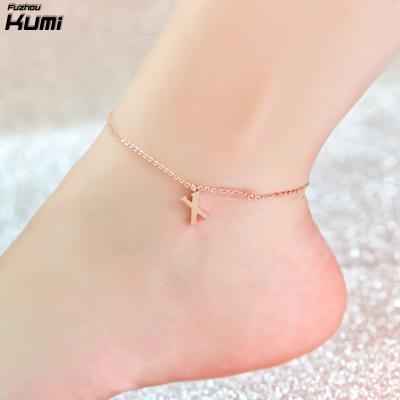 China Mesh Bracelet Sterling Silver Rose Gold Custom Logo New Design Anklet Charms Anklets For Women Foot Jewelry for sale