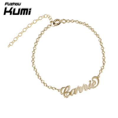 China 18k Carrie Personalized Anklets Gold Plated Mesh Bracelet for sale