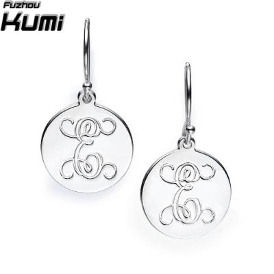 China Photo Frame Digital 925 Jewelry Brand Personalized Name Engraved Silver Engraved Earring for sale