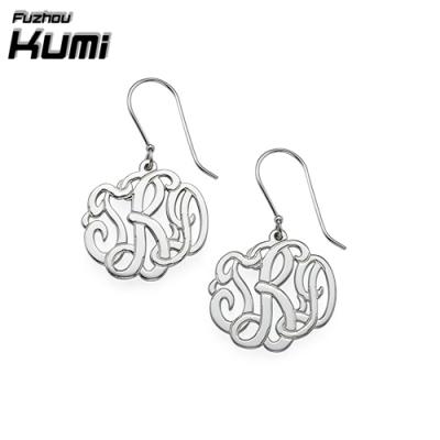 China Wholesale Fashion Silver Jewelry Monograms Silver Earring for sale